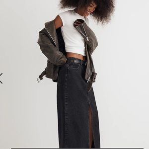 Madewell Denim Mid-Rise Maxi Skirt in Lunar Wash